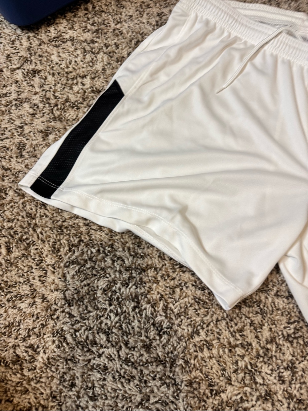 Women’s Large Nike White Shorts with Black Swoosh and Side Stripe - Picture 2 of 8